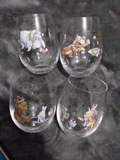 Disney Winnie The Pooh 16OZ Stemless Glasses Set OF 4 Christmas picture