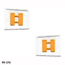 PAIR Police Security Captain CAPT Collar Patches White & Yellow Gemsco NOS USA picture