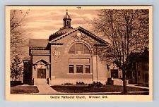 Windsor ON-Ontario Canada, Central Methodist Church, Antique Vintage Postcard picture