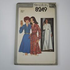 Vintage Simplicity 8249 Pleated Flare Dress Collar Sewing Pattern Size 8 Uncut  picture