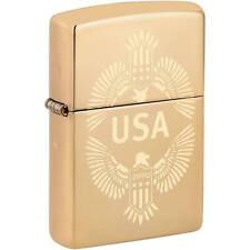 Zippo Lighter Eagle Design Brass Metal Construction Refillable Windproof 48915 picture