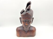 Vintage Balinese Boy Hand Carved Wood Sculpture Good Condition picture