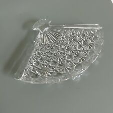 Vintage Avon Clear Glass Vanity Fan Tray Plate Dish picture