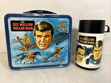 VINTAGE SIX MILLION DOLLAR MAN LUNCHBOX Lunch THERMOS Aladdin Industries 1974 picture
