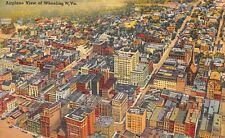 Airplane View Of Wheeling West Virginia c1940 Linen Postcard picture