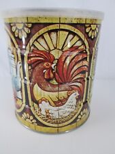 Vintage 1970s Coffee Tin Can Country Kitschy Kitchen Bright Colors w/ Lid picture