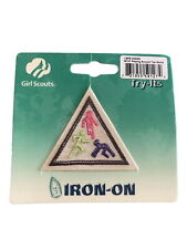 6 NEW Girl Scouts 59127 Playing Around The World Try-Its Badge Iron-On Triangle picture