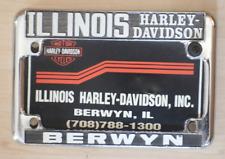 vintage illinois harley davidson berwyn IL chrome license plate frame picture