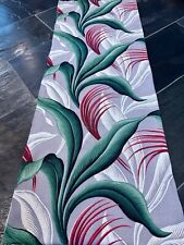 Flamboyant Leafy Los Angeles FRONDS Art Deco Authentic Barkcloth Vintage Fabric picture