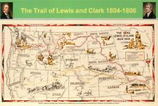 Lewis and Clark Expedition Map, Missouri - Washington etc. US -- Modern Postcard picture