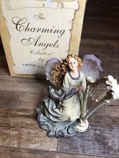 BOYDS CHARMING ANGELS COLLECTION FIGURINE ARIA GUARDIAN OF HARMONY PLAYING HARP picture