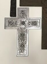 vintage 90s early 2000s decorative silver wall cross Easter picture