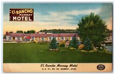 c1940's El Rancho Murray Motel Cars Lake Scene Muray Utah UT Vintage Postcard picture