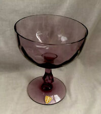 Tiffin Compote Candy Vase Footed Amethyst Glass Handmade Mid-Century Rare Find picture
