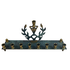 Brass Chanuka Menorah Made in Israel Judaica 9 inches picture