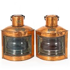 Pair of English Marine Copper Ship’s Starboard & Port Lanterns picture