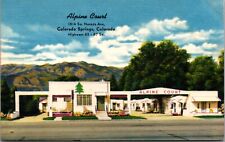 Linen Postcard Alpine Court 1814 So Nevada Ave Colorado Springs Highways 85 & 87 picture
