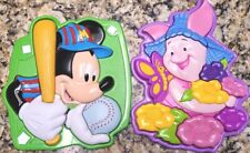 Vintage Mickey Mouse Baseball Puzzle 3D, 1980s Rare Disney, + Piglet, Bundle #2 picture