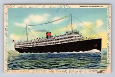 Merchants & Miners Line, Ship, Transportation, Antique, Vintage Postcard picture