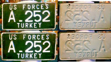 INTL - U.S. FORCES in TURKEY, ADANA NATO base,  scarce PAIR of license plates picture