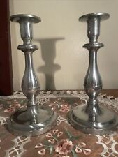 duratale by leonard Italy  Pair Of Pewter Candlestick Holders 9