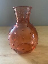 Vintage Miniature Glass Hob Nail Bud Vase Clear Glass Pinkish Color picture