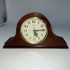 Seiko Wooden Quartz Alarm Clock QP294B Desk Mantle Clock W/Alarm - Working picture