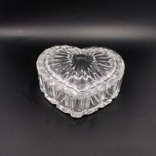 VTG Heart Shaped Trinket Dish, Crystal Clear Ind., Yugoslavia 24% Lead Crystal  picture