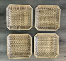 4 Woven Wicker Tray Basket Wall Home Decor Coffee Table Organization 14 X 14 EC picture