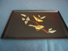 COUROC TRAY WITH 2 ON A BRANCH BIRDS 18 BY 12 1/2 picture