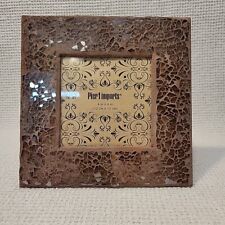 Pier 1 Photo Frame Mosaic Terracotta Crackle Glass  Iridescent picture