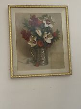 MCM Metalcraft Dimensions 3D Floral Poppies in Mug 12x14 Framed Vintage Art Mid picture