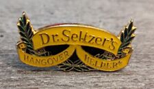 Rare Dr. Seltzer's Hangover Helper Advertising Vintage  Yellow Enamel Lapel Pin picture
