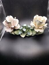 Capodimonte Roses Candle Holders Made In Italy Porcelain picture