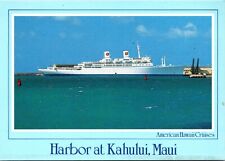 Postcard 4 x 6 Harbor at Kahului Maui American Hawaii Cruises [cg] picture