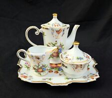 1990s I. Godinger Yorkshire Pattern Fruit & Insects Tea Set, Made in England picture