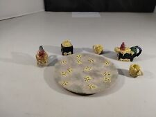 Miniature Tea Set Chicken Farm w Plate Cups Pitcher Resin Set  picture