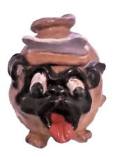 Excited Pug Dog Pottery, Collectible Pug Art Folk Art, Vases, Pottery, rare picture