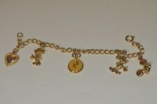 Childs Disney Charm Bracelet Goldtone 5 Charms  picture
