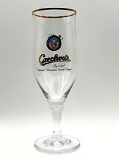 Czechvar Lager Gold Rim 0.3L Glass Czech Republic Stemmed Beer Glasses 8.5” Tall picture