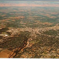 c1960s Modesto, CA Birds Eye City Aerial Chrome Photo San Joaquin Valley PC A232 picture