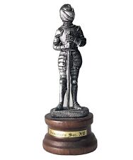 Mini Pewter Knight with Sword and Wooden Stand. 4.5