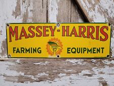 VINTAGE MASSEY HARRIS PORCELAIN SIGN OLD FARM FARMING EQUIPMENT TRACTOR SALES  picture