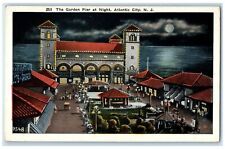 c1920's The Garden Pier At Night Over View Atlantic City New Jersey NJ Postcard picture