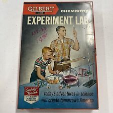 Vintage 1956 Gilbert Chemistry Experiemental Lab No.12015 in Metal Case And Book picture