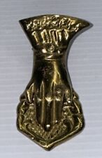 Vintage Solid Brass Victorian Hand Clip Note Paper Holder Wall Hanging 4”x2” picture