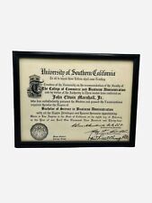 USC TROJANS 1934 UNIVERSITY SOUTHERN CALIFORNIA DIPLOMA John Edwin Marshall Jr picture