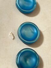 VTG Le Chic Plastic Buttons Turquoise Pearly Textured Shank 9/16