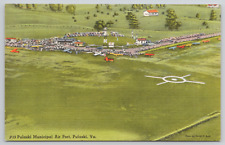 Pulaski Virginia Pulaski Municipal Airport Linen Postcard picture