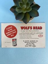 Vintage WOLF'S HEAD MOTOR OIL vintage art print Ad Ink Blotter Card picture